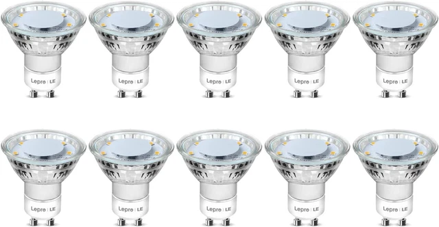 Lepro GU10 LED Glühbirnen, kühlweiß 5000K, 50W Halogenstrahler gleichwertig, 4W