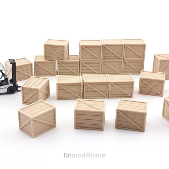 Lot De Palettes Et Parpaings En Plastique Pour Modélisme Ferroviaire HO 1/87 - Décor Chantier