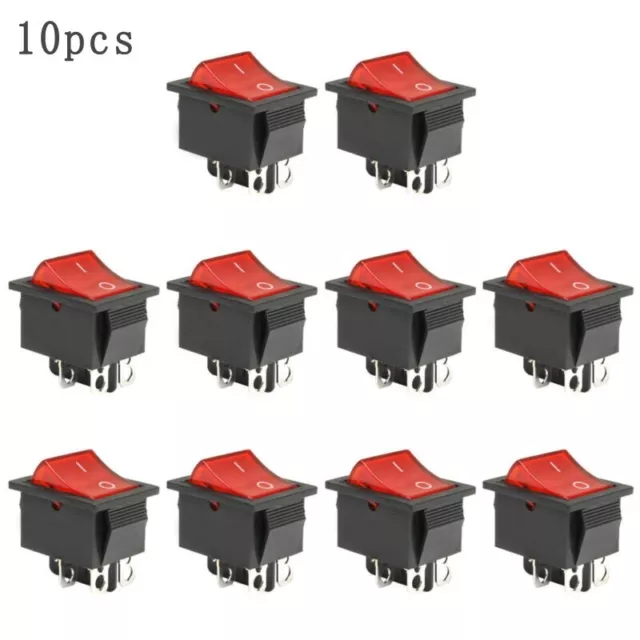 1000M Rocker Interruttore Barca 10pcs Luce Rossa KCD4 20A/125V AC Singolo Throw