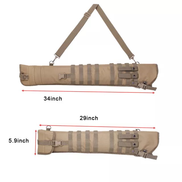 Tactical Shotgun Rifle Scabbard Bag Shoulder Sling Case Holster Molle bags 34" 2