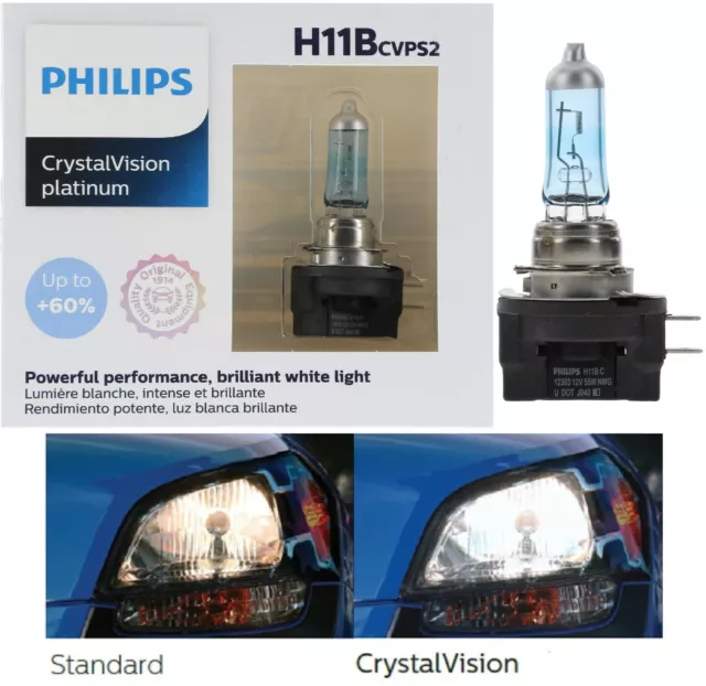 Philips Kristall Vision Platinum H11B 55W Zwei Lampen Scheinwerfer Ersatz Orig.