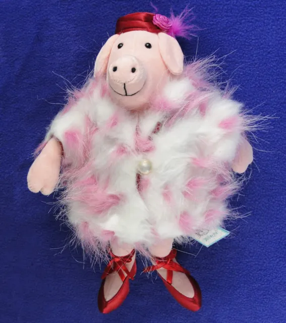 Jellycat, Toys, Jellycat Pig Plush Fur Coat Stuffed Animal Pink Red Hat  Shoes Fancy Old Lady