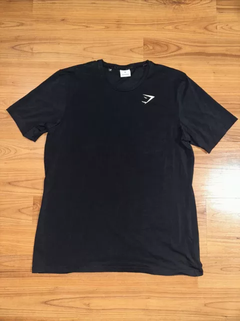 Gymshark Active Performance Black T-Shirt Mens XL Athletic Fit Workout Training