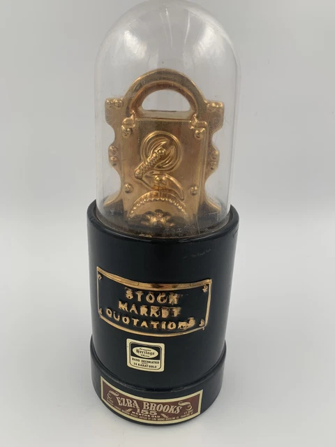 Vintage 1970 Ezra Brooks 24k Gold leaf, Stock Market Ticker Tape Whisky Decanter