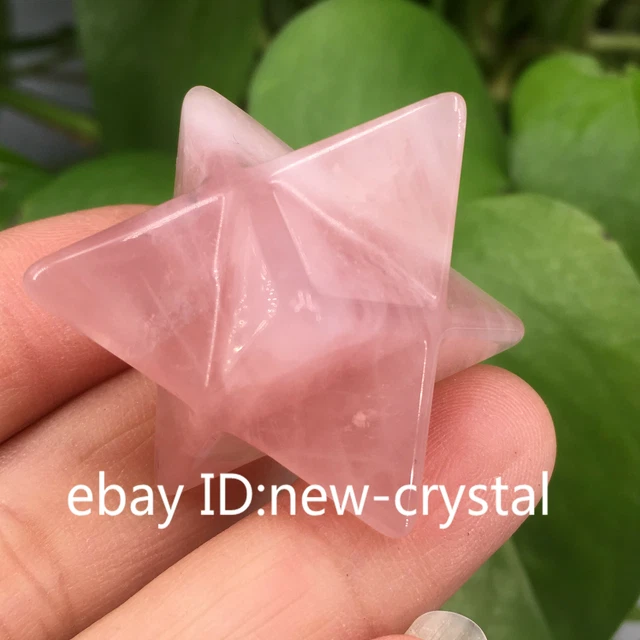 Carved Natural rose quartz  Merkaba Star Crystal skull point reiki healing 1pc