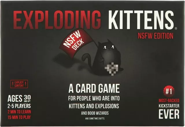 Exploding Kittens Card Game NSFW Family Card Game for Adults Kids Black-AU