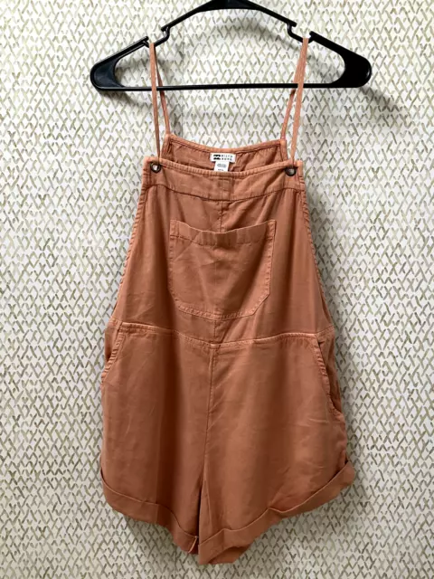 Billabong Women Romper S Small Orange Pockets Adjustable Straps