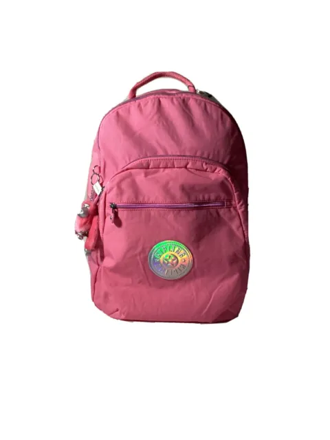 Kipling Seoul Backpack Bookbag Carry-On Cool Pink Gray Hologram NWT