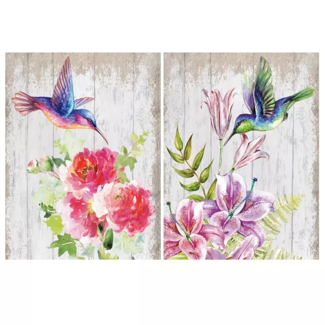 Hummingbird on Flowers Canvas Print Stretched Painting Wall Art Home Decor New
