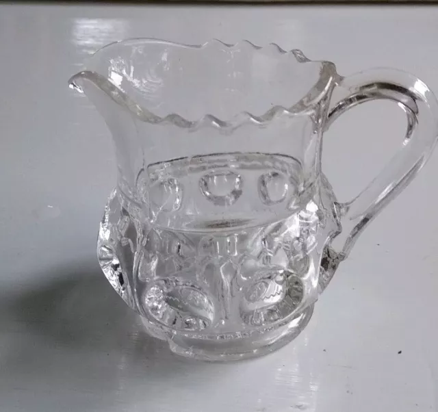 Kings Crown Thumbprint Clear Creamer Indiana glass small