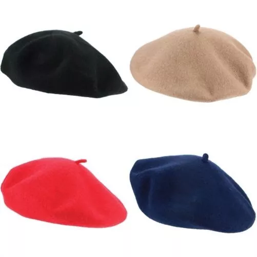 Boina Lana Sombrero Hawkins Francés Liso Cálido de Invierno Gorro Mujer Hombre