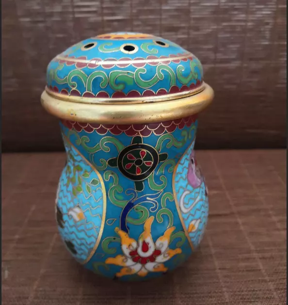 Chinese Copper Cloisonne Enamel Handmade painting Mandarin duck Exquisite Pot 2