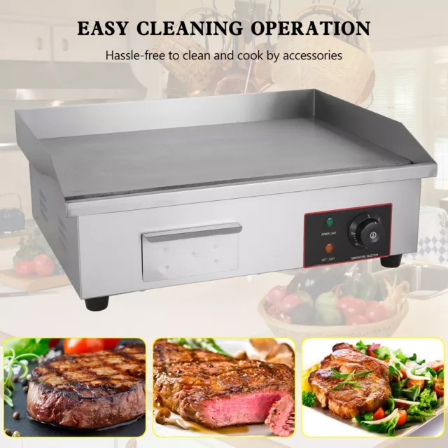 55CM Commercial Electric Griddle Countertop Griddle Grill Countertop Grill 3000W