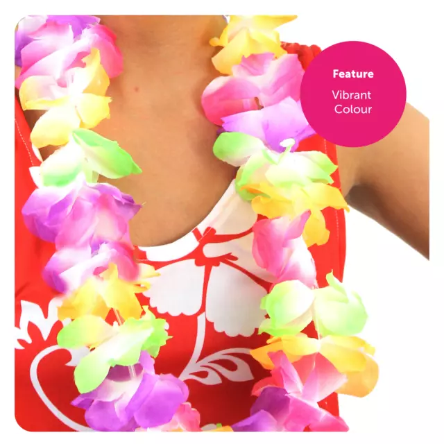 Hawaiian Lei Garland Flower Necklace Ladies Mens Luau Lot Fancy Dress Party 3