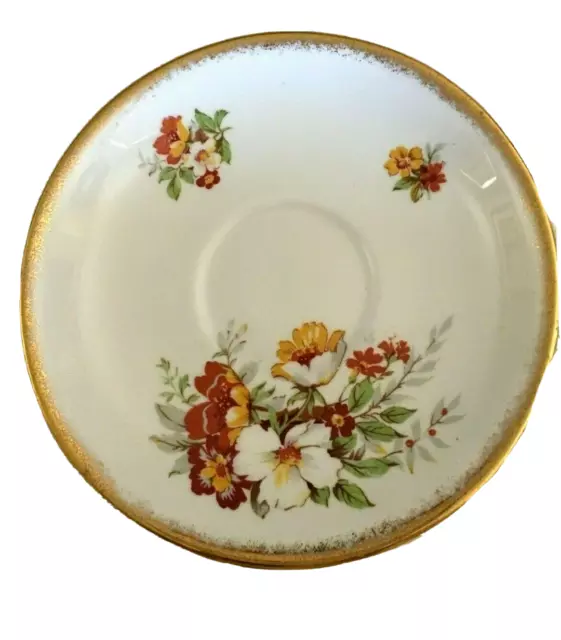 Crown Staffordshire English Bone China Saucer Hand Painted Floral