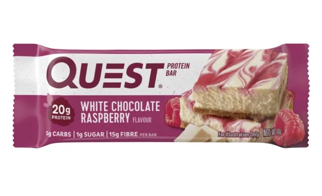 Quest Nutrition White Chocolate Raspberry Flavored Protein Bar High Protein-Au