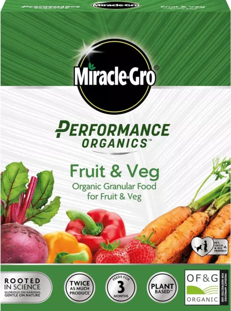 Miracle Gro Performance Organics Fruit & Veg Plant Feed Food Fertiliser 1kg