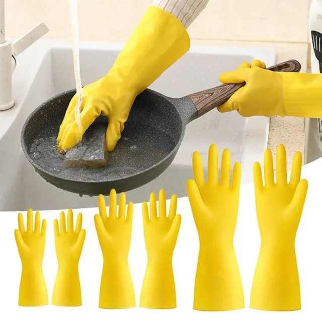 Rubber Latex Dishwashing Gloves Non Slip Laundry Gloves  Kitchen