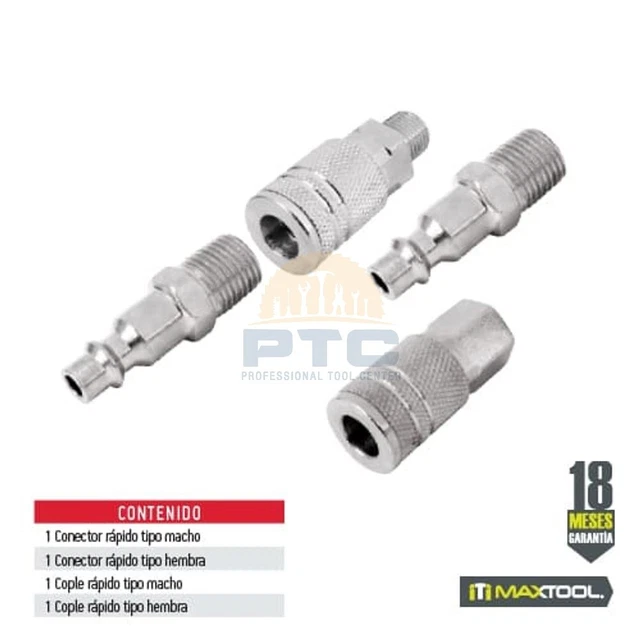 AKSI 306401 Set of couplers and connectors chrome steel 4 pcs