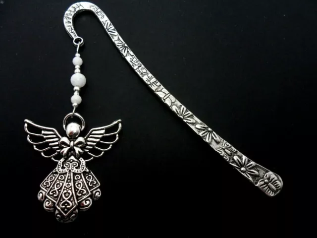 A Tibetan Silver Angel & White Jade Bead   Bookmark. New.