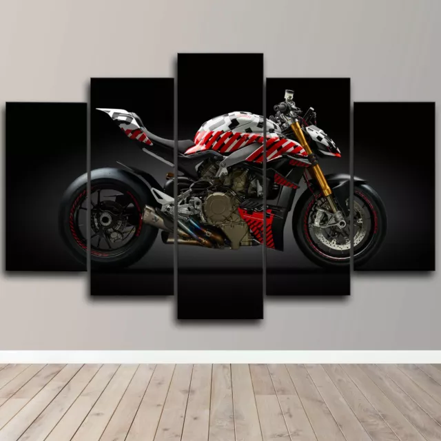 Ducati Bike Super Speed Beast Racing 5 Piece Canvas Wall Art Print HD Home Decor