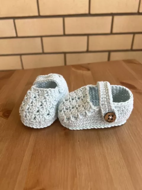 Handmade knitted baby booties.100% Cotton. Gift for newborn baby girl, baby boy