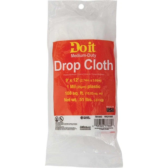 Do it Plastic 9 Ft. x 12 Ft. 1 mil Drop Cloth P115RDI SIM Supply, Inc. P115RDI