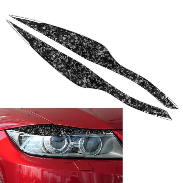 Headlight Eyebrow Eyelid Cover Trim Car Fit BMW 3 Series E90 E91 2005-2012 Pair