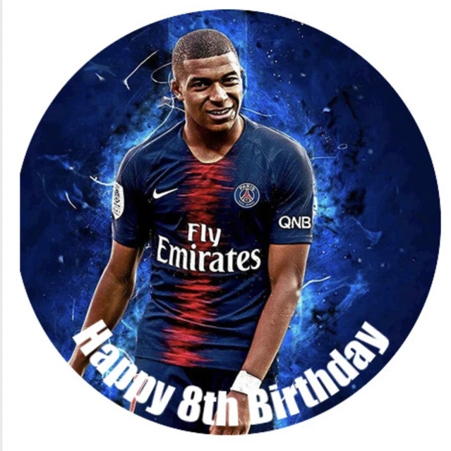 EDIBLE CAKE TOPPERS mbappe 8” edible icing £2.50 - PicClick UK