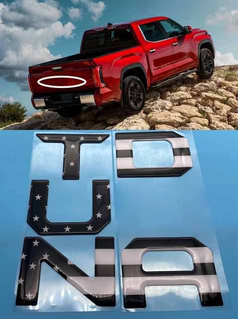 Matte Black Vinyl Letter Decals – Fits Toyota Tundra Tailgate 2022-2025