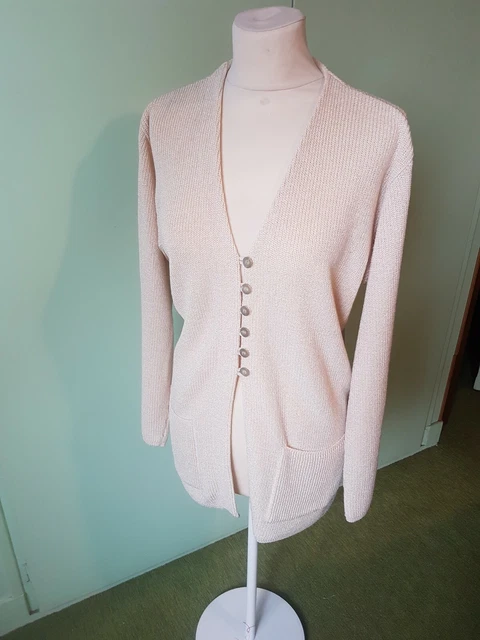 Gilet Long Pour Femme - Marque 123, Taille 38, Couleur Ivoire - Occasion Très Bon état