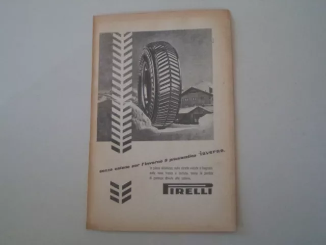 advertising Pubblicità 1953 PNEUMATICI PIRELLI INVERNO