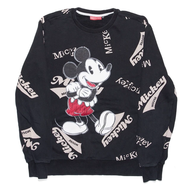 Felpa ASK INQUIRED Donna Topolino Nero Regolare Grande Logo M
