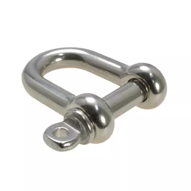 Qty 10 D Shackle M8 (8mm) Marine Stainless 316 Dee Rigging Halyard Shade Boat