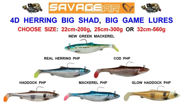 NEW SAVAGE GEAR 4D Herring Big Shad For Salt Nordic Big Game Boat