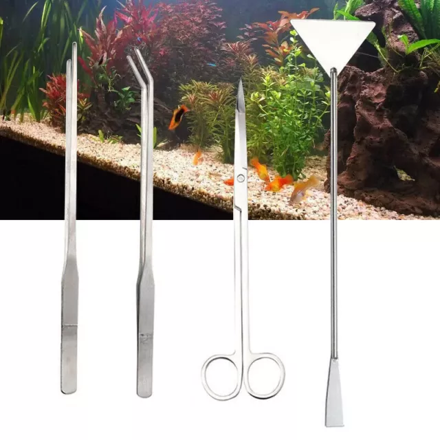 Aquarium Stainless Scissor Tool Aquatic Plant Tweezers Aquascaping Fish Tank Kit