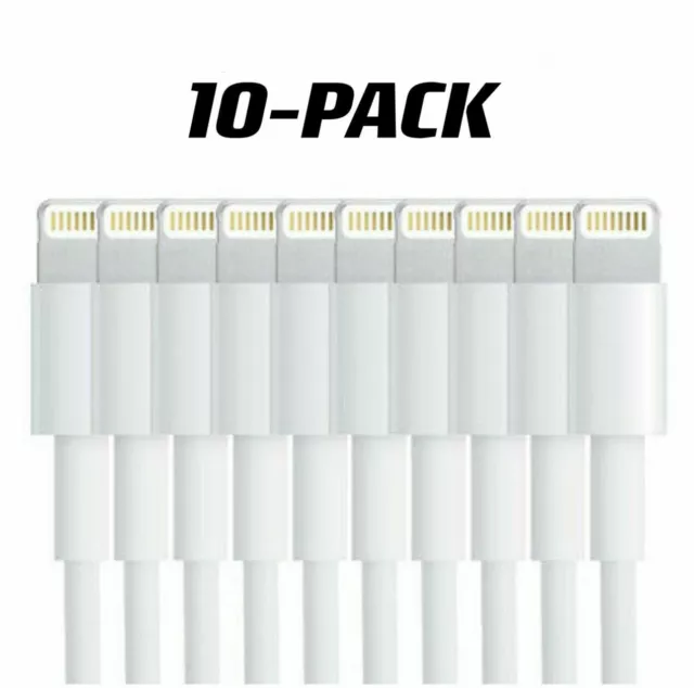 10-PACK 3FT USB Data Charger Cables Cords For Apple iPhone 5 S 6 7 8 X Plus iPad