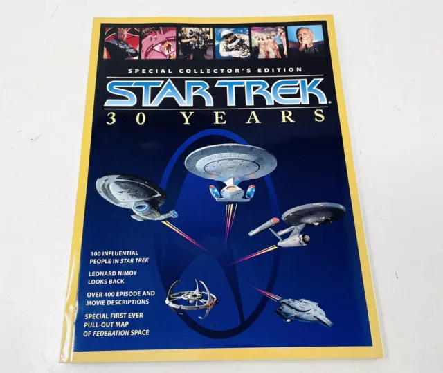 Vintage 1996 Star Trek 30 Year Special Collector's Edition Magazine W/Space MAP