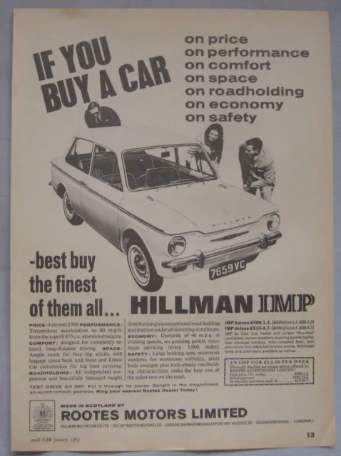 1965 Hillman Imp Original advert No.4