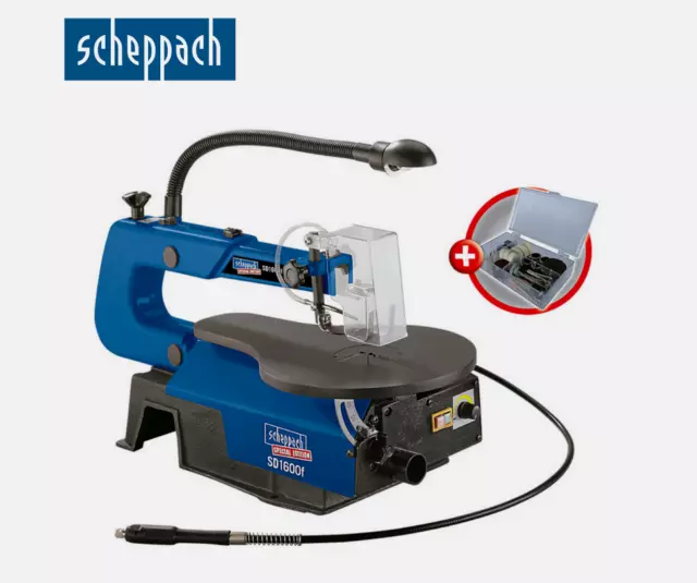 Scheppach Variable Speed Scroll Saw 16" 125W With Blade LED Lamp Dust Blower