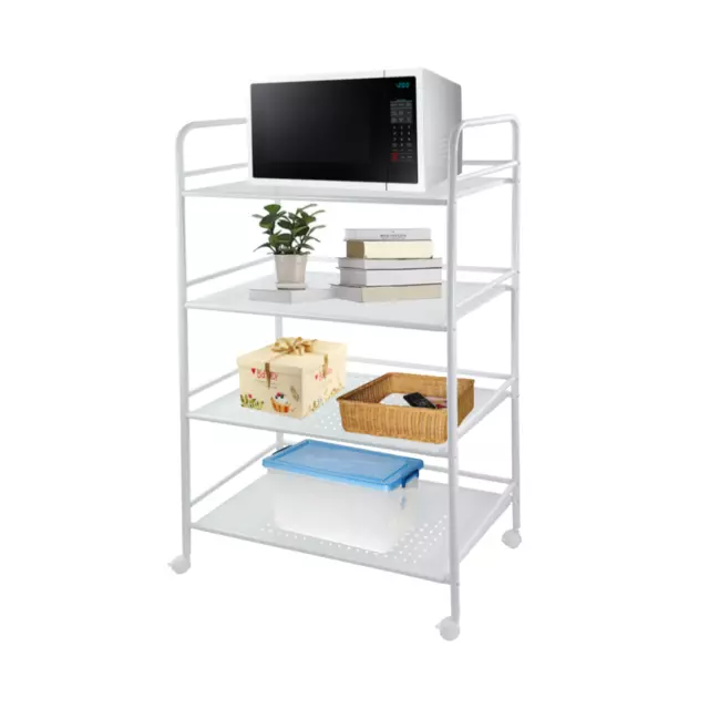 4 Tier Kitchen Trolley Storage Rack Cart Slim Rolling W/ Wheels shelve Organizer