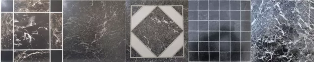 Vinyl floor tiles stone effect marble squares tile self adhesive easy to fit