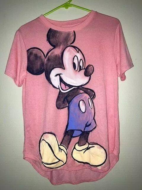 Disney Mickey Mouse High Low Hem Shirt Juniors Size L Adorable and Soft
