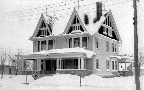 E L Cole Residence Scottville Michigan MI Reprint Postcard
