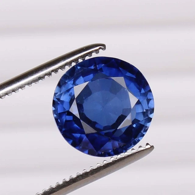 Saphir Naturel Bleu Ceylan Bleuet 9.85 CT Rond Certifié Pierre Précieuse Chauffé