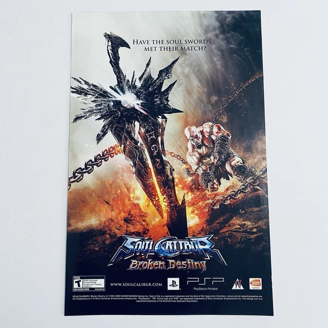 SOUL CALIBUR BROKEN Destiny PSP Game Promo Poster Rare 2009