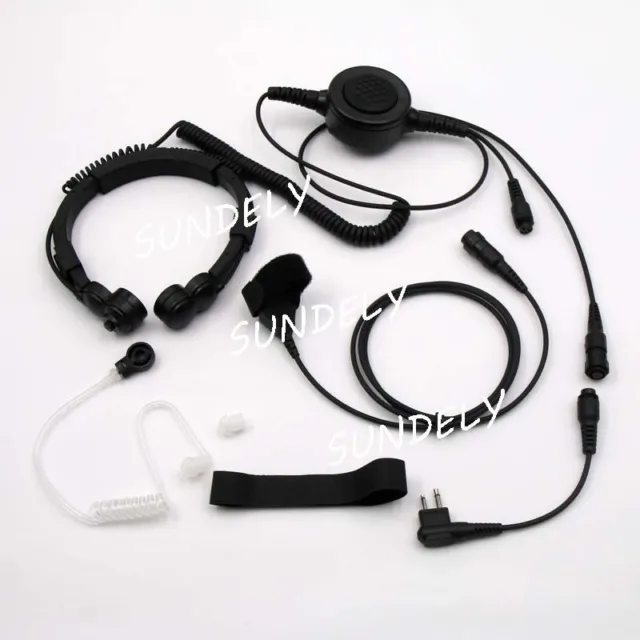Military Tactical Throat Mic Headset/Earpiece For Motorola Radio CP-150 CP-200