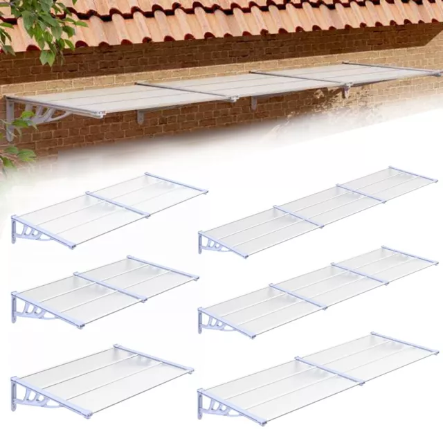 Window Door Awning Outdoor Door Canopy Patio Shield Snow Rain Sun Cover # White