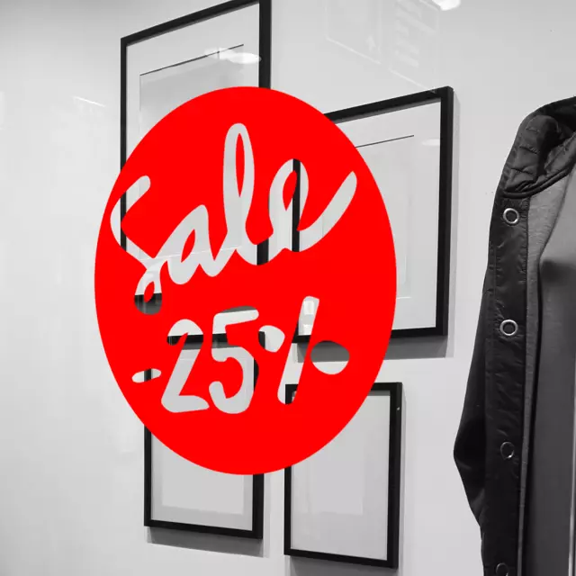 Aufkleber Folie "SALE Prozente" 10 - 85% Rabatt Schaufenster Beschriftung #2002