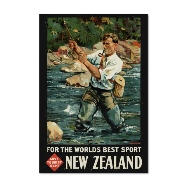 1930'S FLY FISHING ADVERTISING TRAVEL GRAPHIC ART POSTER VINTAGE OUTDOOR  SPORTS $16.96 - PicClick